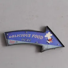 Restaurant sign, delicious food Industrial Style Wall LED Lamps Vintage Cafe Shop Backdrop Creative Wall Hangings IY304125-41