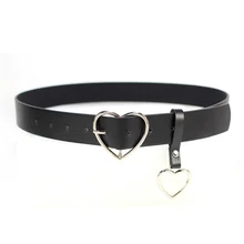 Fashion PU Leather Belt for Women Metal Heart Buckle Corset Belt Wedding Party Dress Decor Waistband Ladies Streetwear 105cm
