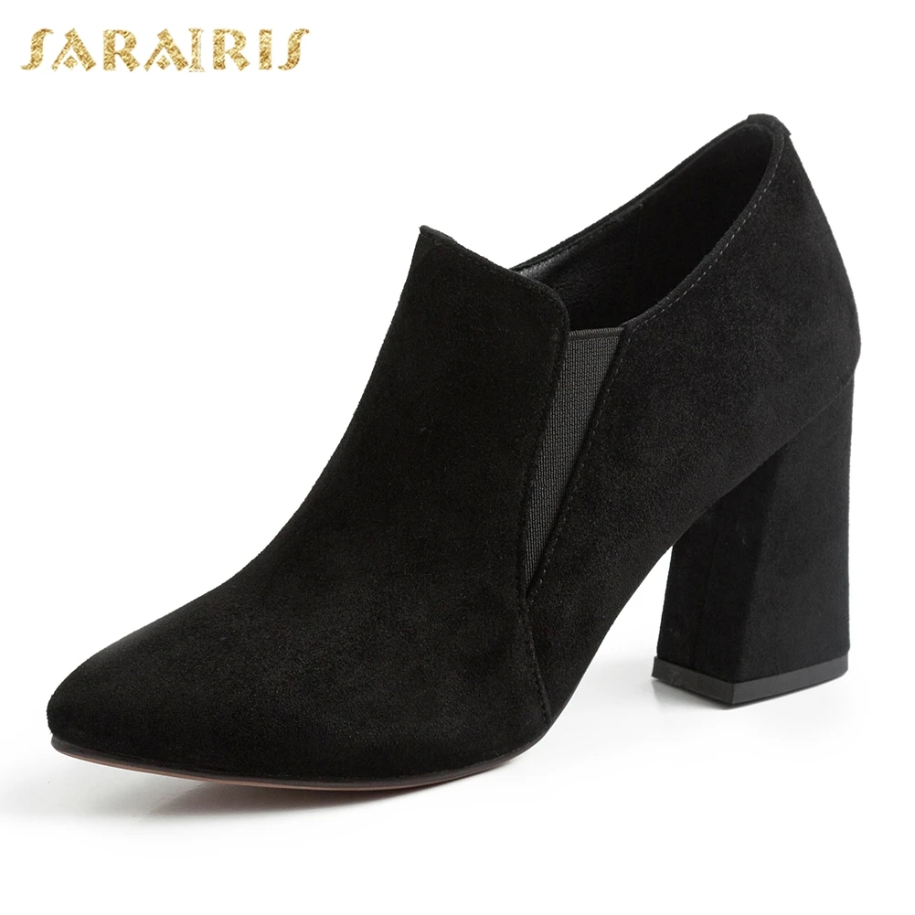 

Sarairis High Quality 2019 Brand New Chick High Heels Office Lady Pumps Woman Shoes Elastic Band Shoes Woman Pumps Female