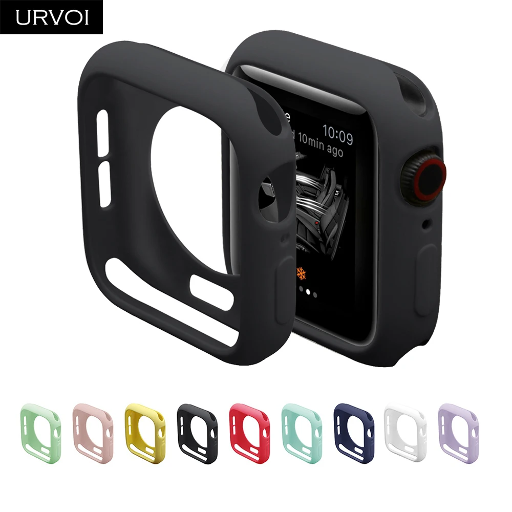 

URVOI Cover for apple watch series 4 3 2 1 case for iwatch candy color tpu protector 38 42 40 44mm Ultra-thin frame band