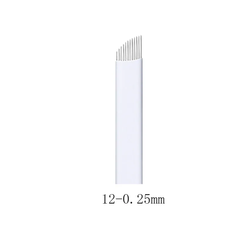 

50pcs Tattoo Needle Flex 12Pins 0.16/0.18/0.20/0.25mm Microblading Blades Permanent Makeup Manual Eyebrow Tattoo Needles