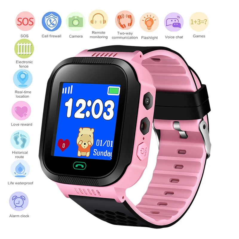 2019 BANGWEI Children Baby Smart Watch SOS Emergency Call OLED Color Touch Screen Digital Clock Support Android Phone SIM Card