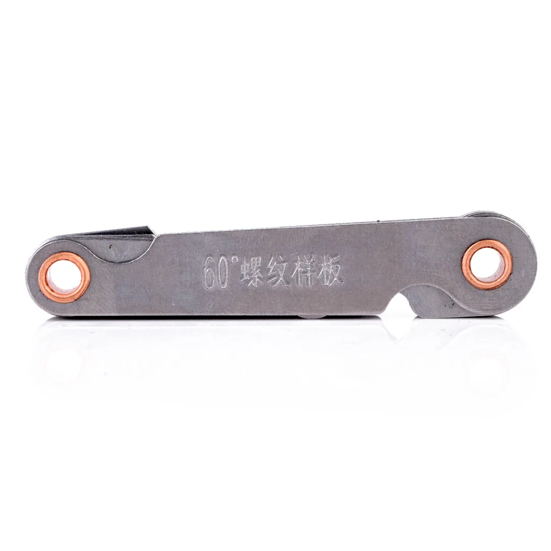 1Pcs 60 Degree Screw Thread Pitch Cutting Gauge 6.5x1cm Gauges Dual Head Gage Stainless Steel Measuring Tool
