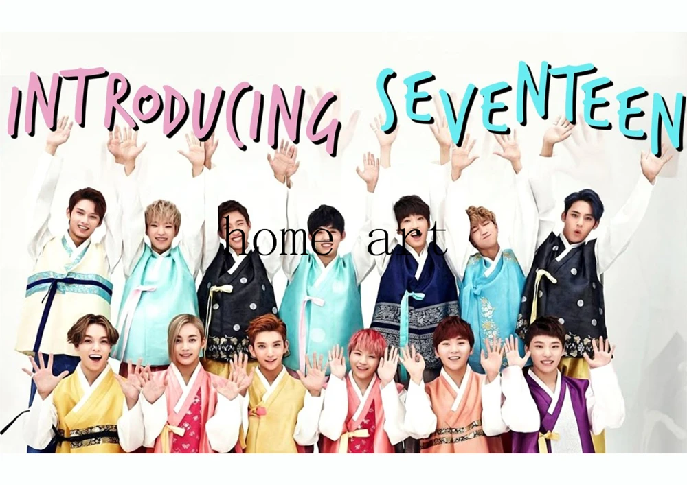 Корейская группа seventeen плакат ясное изображение наклейки на стену украшение дома хорошее качество печать белая бумага с покрытием домашний арт бренд - Цвет: Многоцветный
