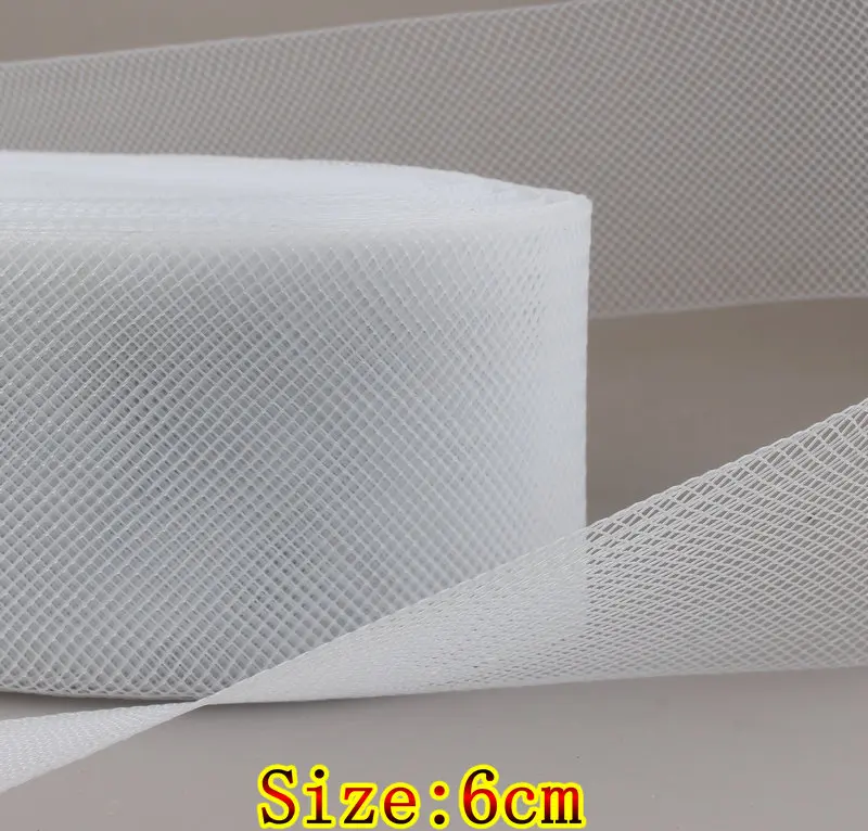 Полиэстер, Конская тесьма, сетка для склеивания, Крин, 6 см, 100Yd, жесткая