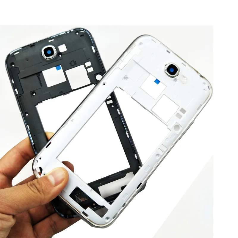 Корпус средней рамы с ободком для samsung Galaxy Note 2 N7100 средняя пластина задний корпус+ боковые кнопки Замена