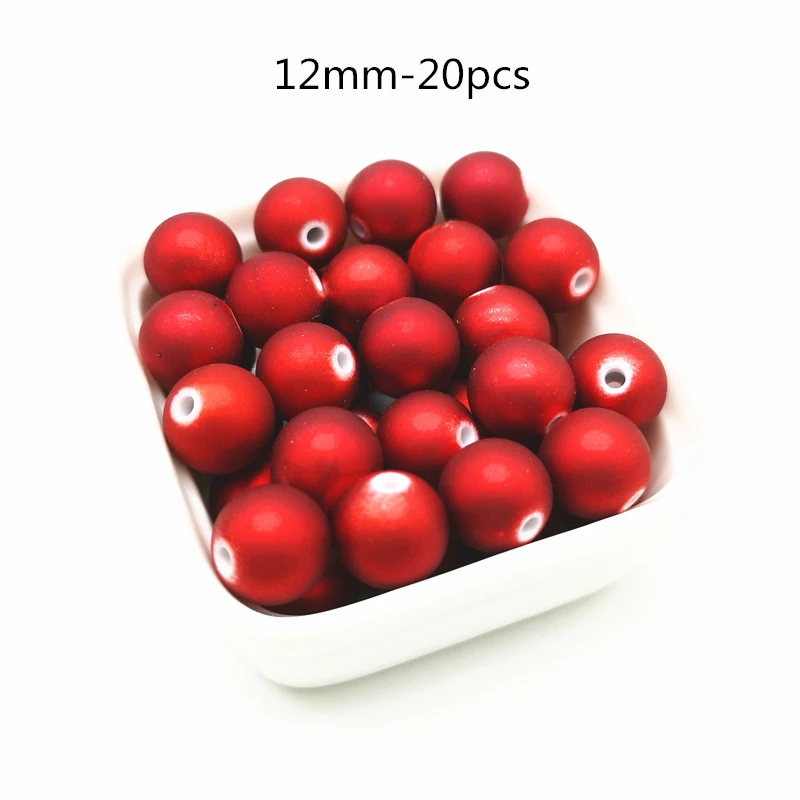 Red Matte Acrylic Beads