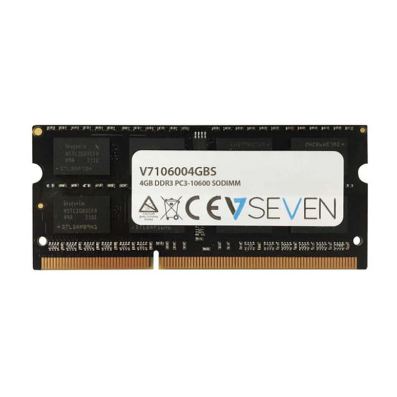 

V7 4GB DDR3 PC3-10600 - 1333mhz SO DIMM Notebook modulo de memoria - V7106004GBS, 4 GB, 1 x 4 GB, DDR3, 1333 MHz, 204-pin SO-DIM