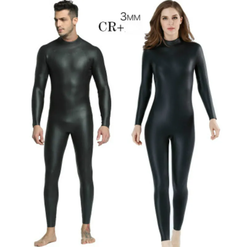 

3MM Integrated Male Female Diving Suit CR+ Ultra Elastic Triathlon Wetsuit Anti Cold Warm Skin Black Diving Suit MY086/MY129