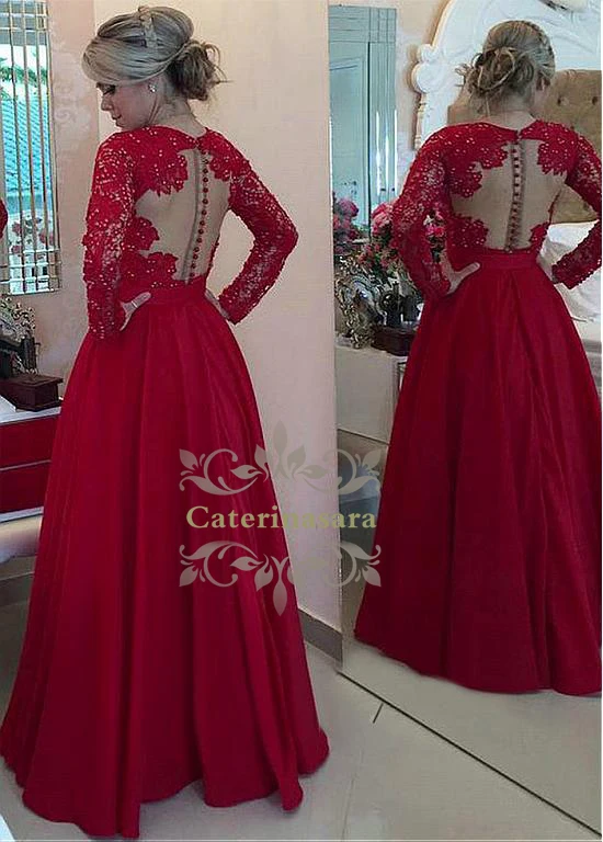

A-Line Sexy Deep V Neckline Floor Length Satin Bridesmaid Dress with Draping / Ruched / Long Sleeves