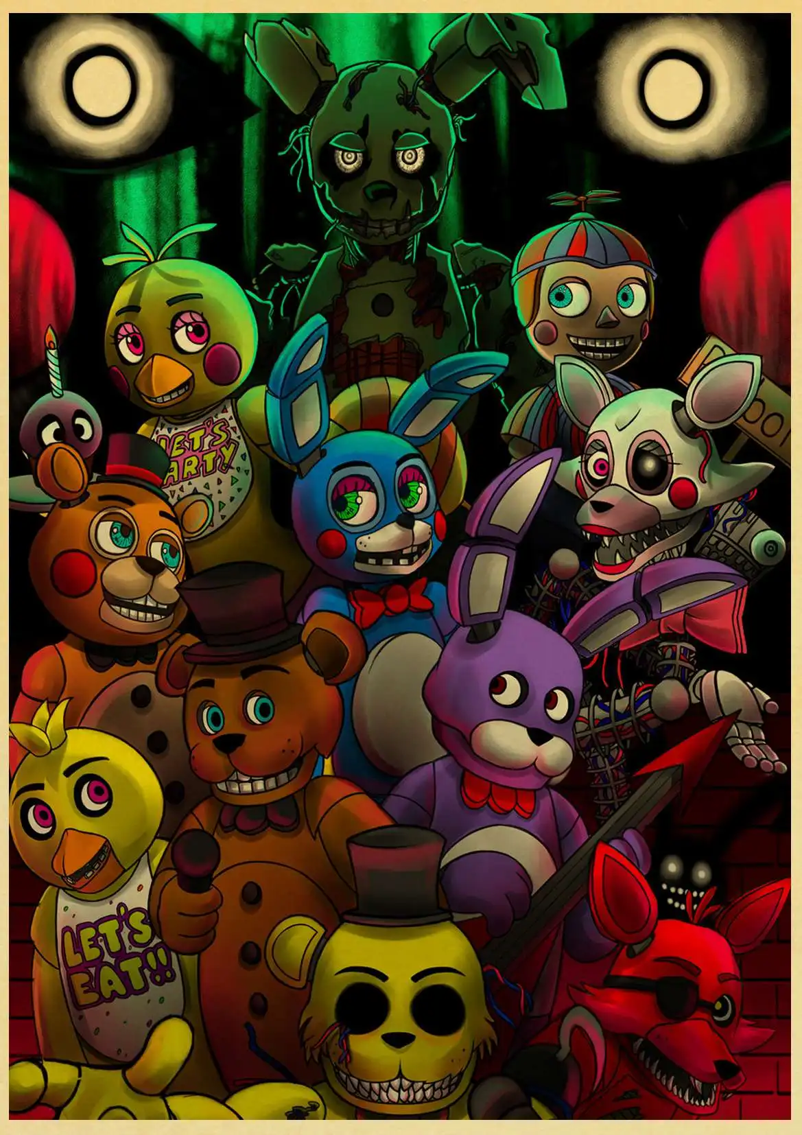 Five Nights at Freddys Game Ретро плакат украшение дома плакат из крафт-бумаги живопись наклейки на стену