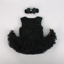 Розовый Детский галстук-бабочка, комбинезон, 2 предмета в комплекте; комплект из двух предметов черного цвета для маленьких девочек пачка платье комбинезон и повязка на голову для От 0 до 12 месяцев