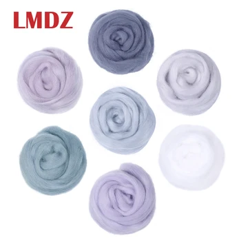 

LMDZ 1PCS 50g Soft White Felting Wool Tops Roving Wool Fibre For Needle Felting DIY Doll Needlework Sewing Projects Felting Wool