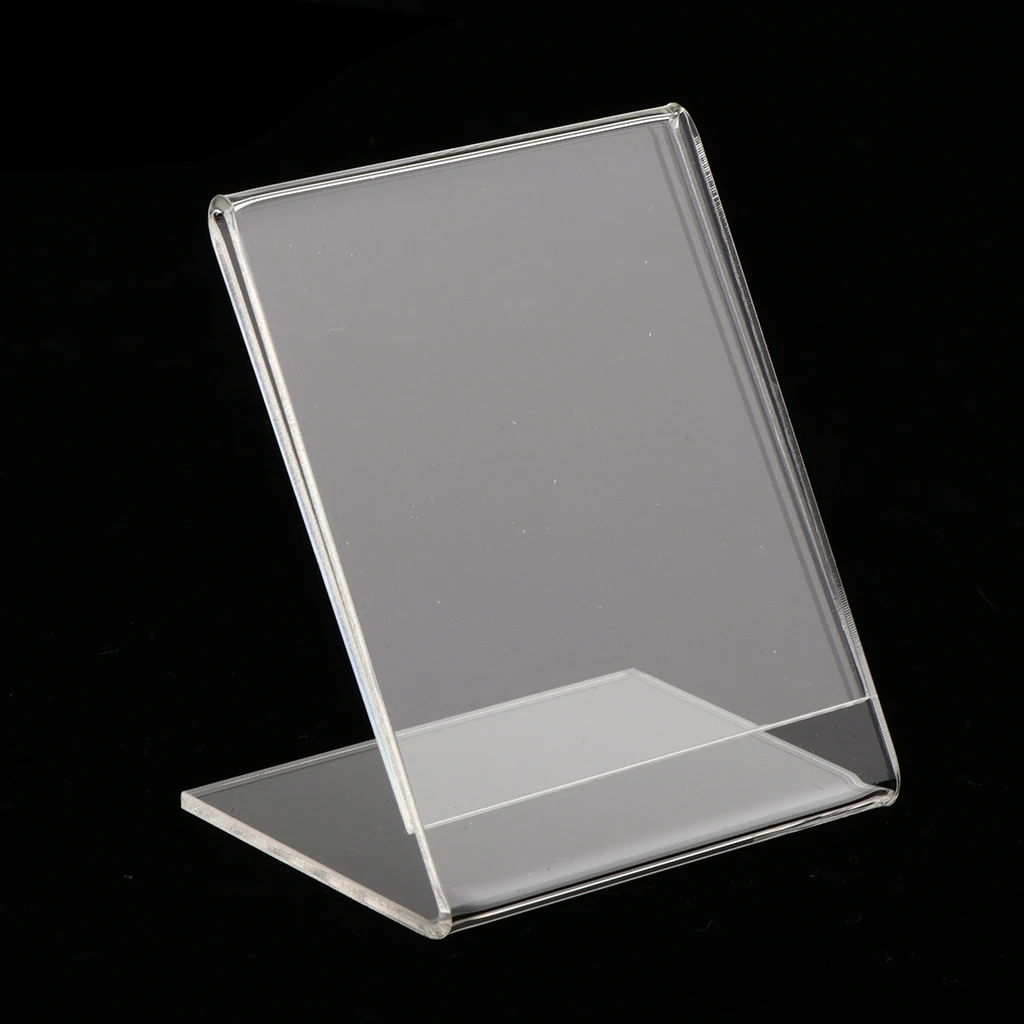 

Clear Acrylic Displays Slanted L-shape Holder Tag Name Card Photo Holder