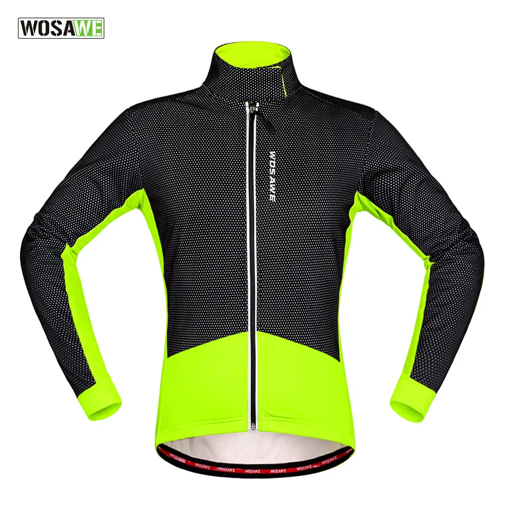 

2018 New Thermal Fleece Cycling Jacket Men Women Long Sleeve Bike Cycle Coat Green MTB Jacket velo jacke Winter Bicycle Clothing