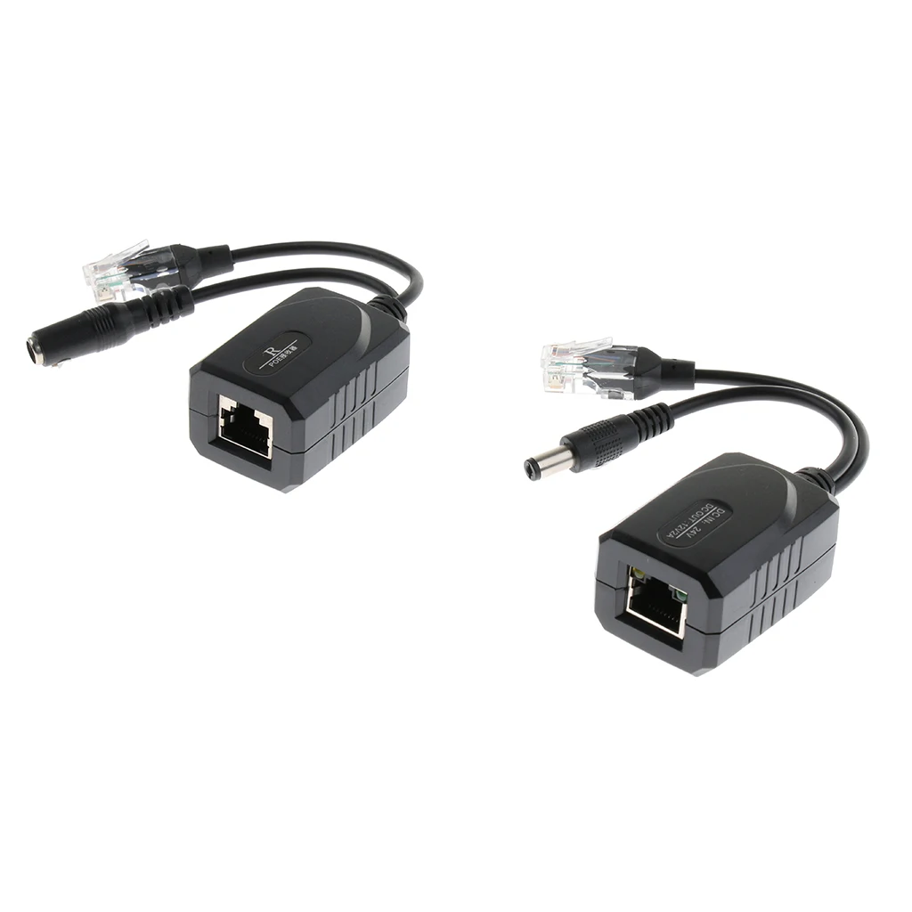 Dovewill 2Piece 24V to 12V Power Over Ethernet Passive POE Injector Splitter AdapterABS PoE Splitter
