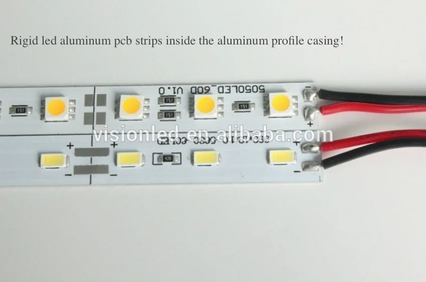 Светодиодный жесткой полосы света 2835, 1 м с 72 шт. 2835 smd светодиодный, 14,4 Вт/м, светодиодный алюминиевый бар света