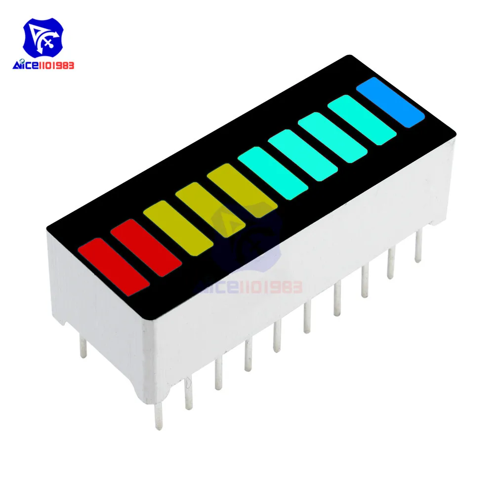 2 шт. 10 сегментный полноцветный светодиодный светильник-барграф модуль дисплея ультра яркий красный желтый зеленый синий 4 цвета доступны RYGB Dip DIY