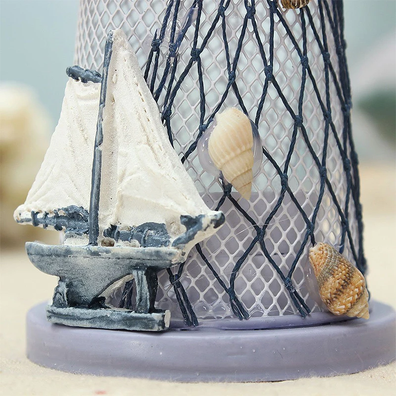 JX-LCLYL Vintage Iron Lighthouse House Candlestick Candelabrum Candle Holder Stand