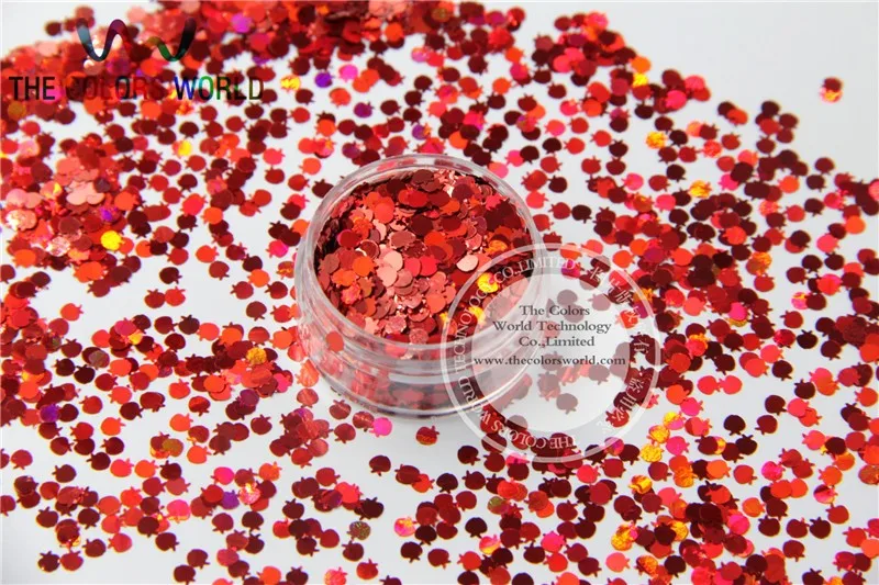 Paillette para Unha Art e Faça Maçã Forma Glitter Tamanho 3mm Laser Holográfica Red Cor Você Mesmo Supplies1pack = 50g Lap-3 3 LAP-3 Maçã Forma Glitter Tamanho 3mm laser