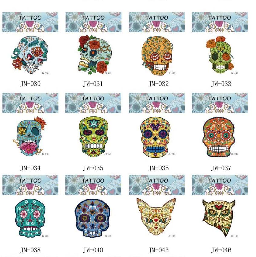 

Halloween 15 types Masquerade Animal Tatto terrifying Pattern Waterproof Temporary Tattoos for Party Cosplay Prop Tattooing