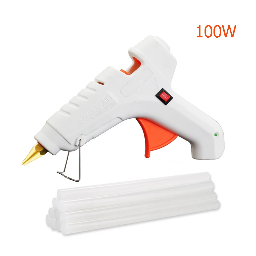 100W 10PCS Glue Sti 100-120 Вт высокомощный термоклеевой пистолет 110-220 В DIY электроинструмент для рукоделия проекты горячего клея пистолет 11 мм X 20 мм Клей-карандаш - Цвет: 100W 10PCS Glue Sti