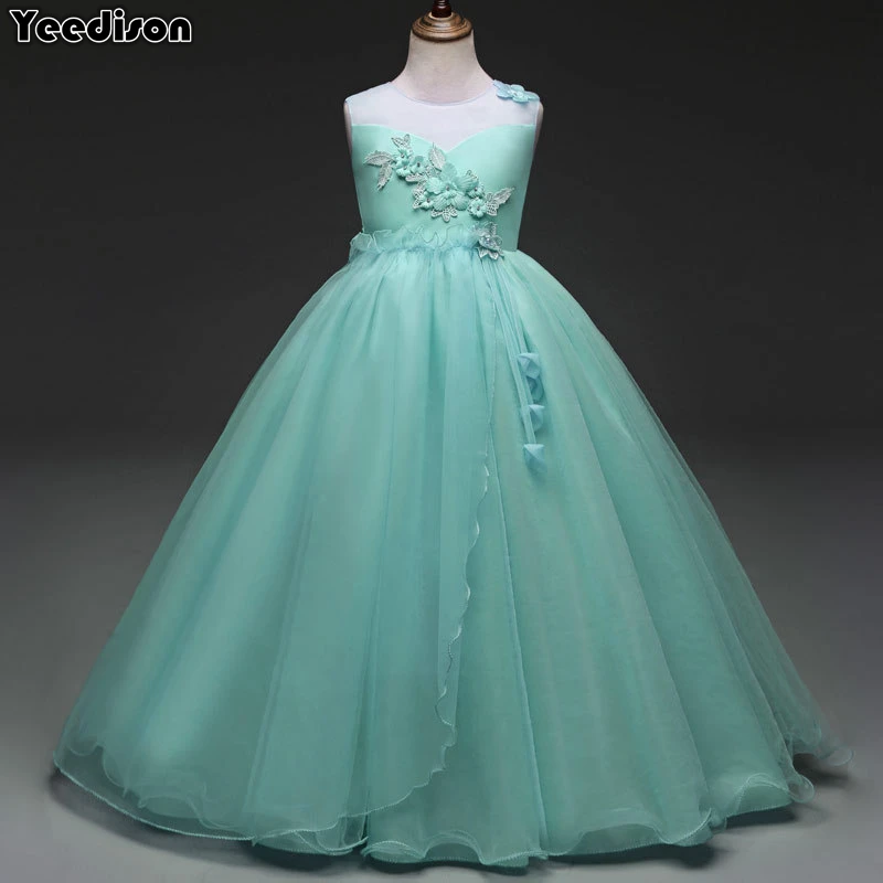 Yeedison High Quality Girls Dress Princesse Prom Gowns Flower Kids