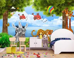 Изготовленный На Заказ 3D фото обои для детской комнаты росписи обои за диваном дерево, морской пейзаж животных мобилизация фотообои