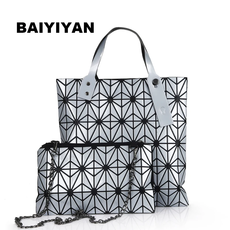 

2017 New Laser Package Folding Magic Cube Female Geometric Lattice Beads Bright Package Diagonal Portable Shoulder Bag