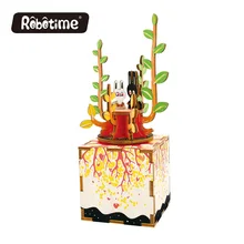 Дропшиппинг Robotime 3D головоломка DIY рукоятка собранная модель деревянный стол подарок для девочки подарок для друга музыкальная шкатулка Весна AM302