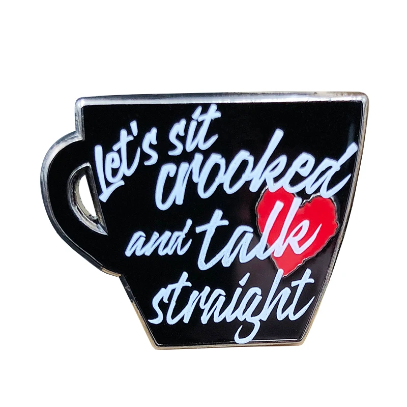 

lets sit crooked and talk straight soft enamel pin, MFM true crime gifts SSDGM brooch