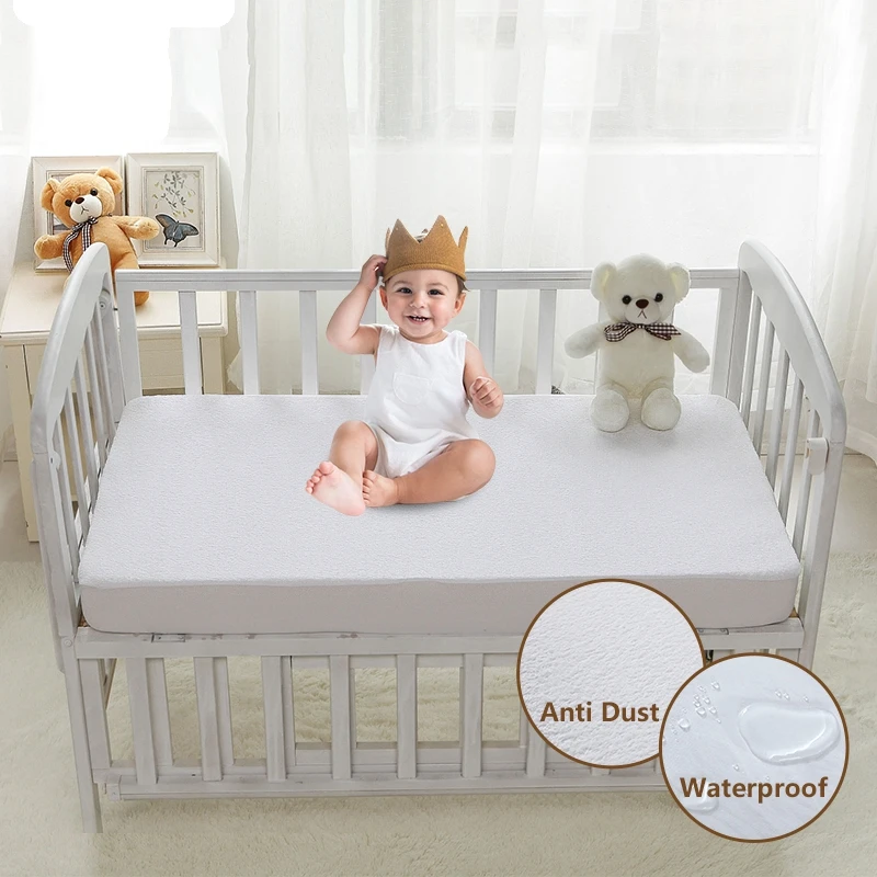  Mattress Cover Waterproof Terry Cloth Mattress Protector Cover For Children Anti Mite Dust 1 PC