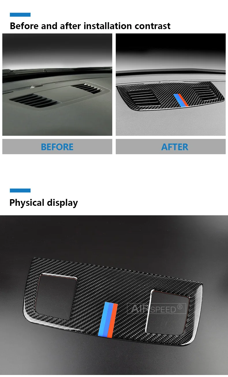 BMW E90 3 Series Accessories Car Interior Carbon Fiber Dashboard Air Conditioning Outlet Vent Cover Trim Decoration (4)