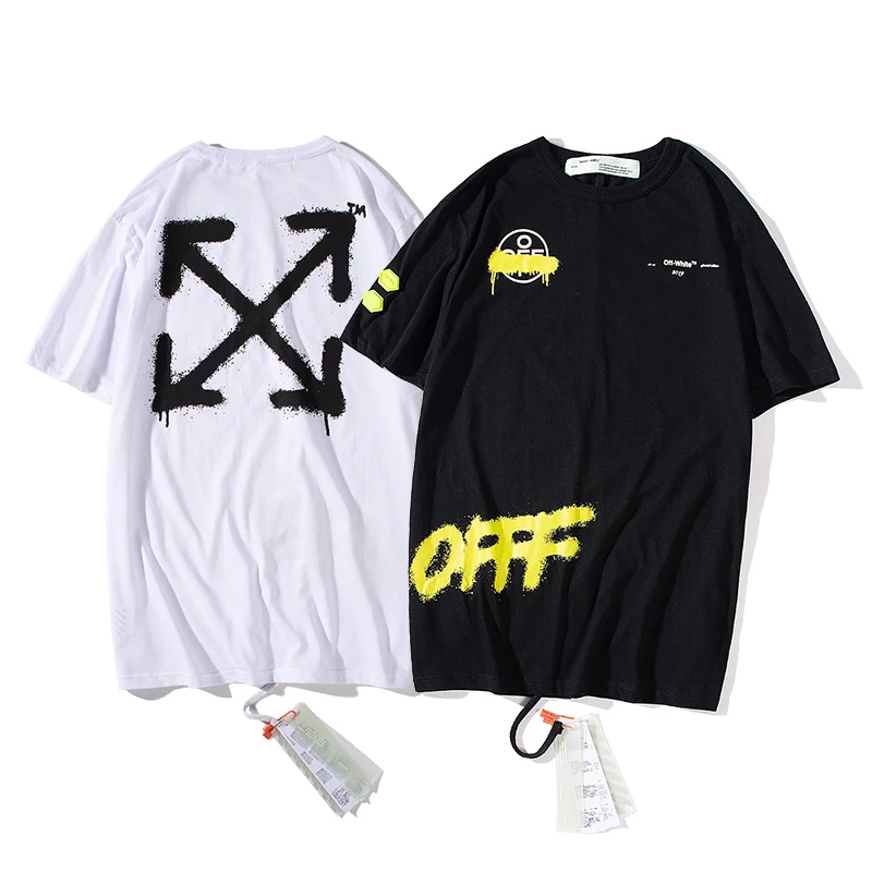 

Bangkok limited edition Inkjet 19ss Off-White OW Men/Women Fashion Couple Lovers Cotton Casual Round neck Short sleeve T-shirt