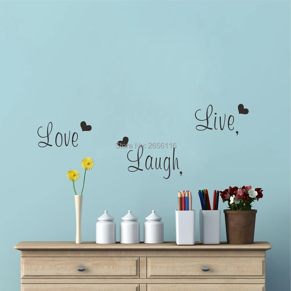 Inspirational Words DIY Wall Decal Live Laugh Love encourage Quotes Art