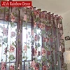 Floral Home Fabric Sheer Tulle Curtains For Living Room Children Bedroom Kitchen Door Curtains For Window Black Cortinas D ► Photo 3/6