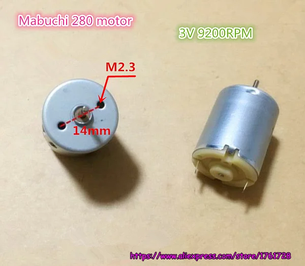 

3pcs/lot! Brand new Mabuchi RE-280RA-2865 1.5V 3V 9200RPM 280 DC motor 24*30.5mm Tank/ship/small car model motor~