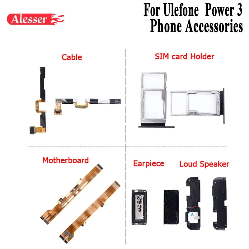 Alesser для Ulefone Power 3 Кнопка питания гибкий кабель кнопки громкости держатель sim