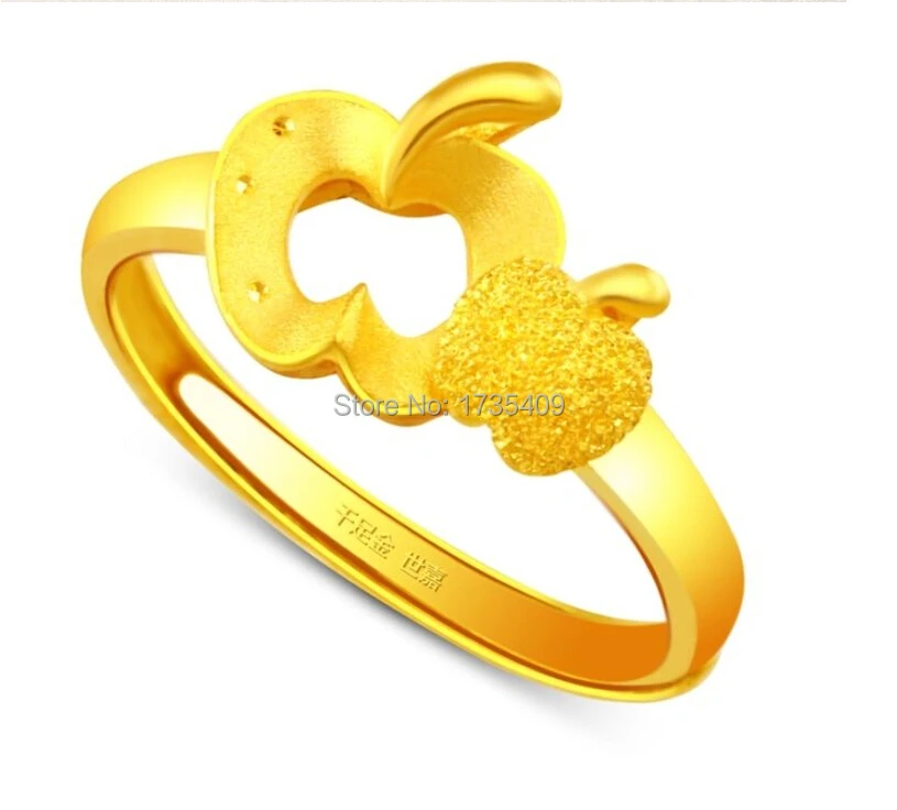 1Pcs Fashion Auuthentic 24K Yellow Gold Ring Elegant Rope Lucky Ring US Size 7
