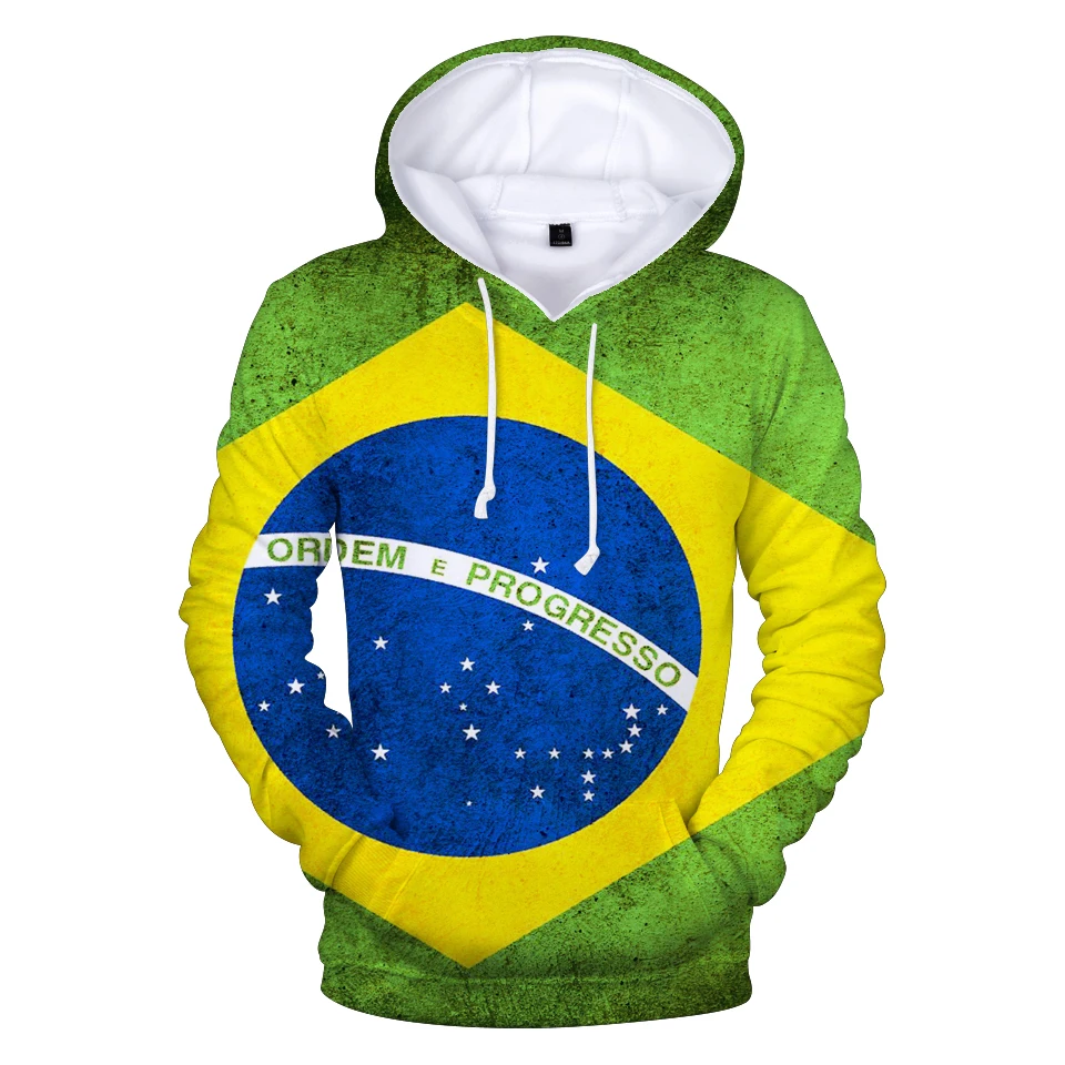  Aikooki Brazil National Flag 3D Hoodies Men/women Fashion Harajuku 3D Print Brazil National Flag Me