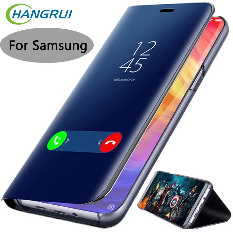 

Hangrui Case For Samsung Galaxy A50 A70 A30 A20E A40 A8 A9 A8S A7 Note 9 8 10 A60 A80 A10 S10 5G Smart Mirror Flip Phone Cases