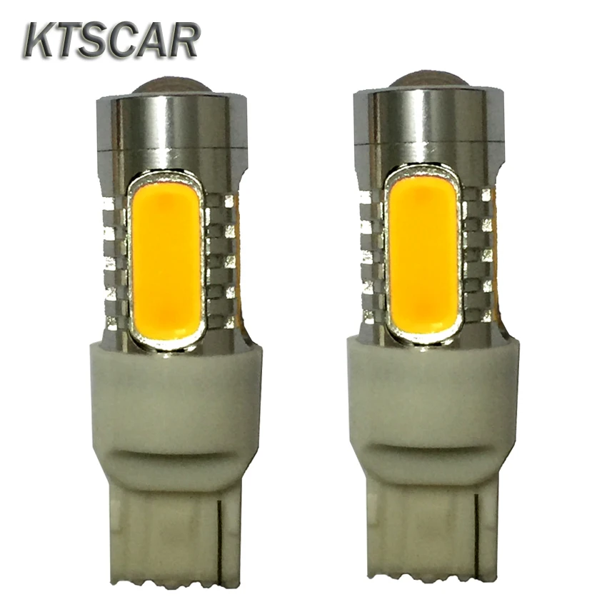 2PCS/Lot 7.5W T20 WY21W LED Turn Signal Light White Yellow 5 COB Chip