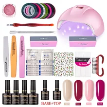 Набор для маникюра EVEREYA, набор для ногтей 36 Вт, светодиодный светильник для ногтей и 4 шт. Гель-лак удаляющийся замачиванием, маникюрный гель, Декоративный Лак для ногтей, инструмент для маникюра
