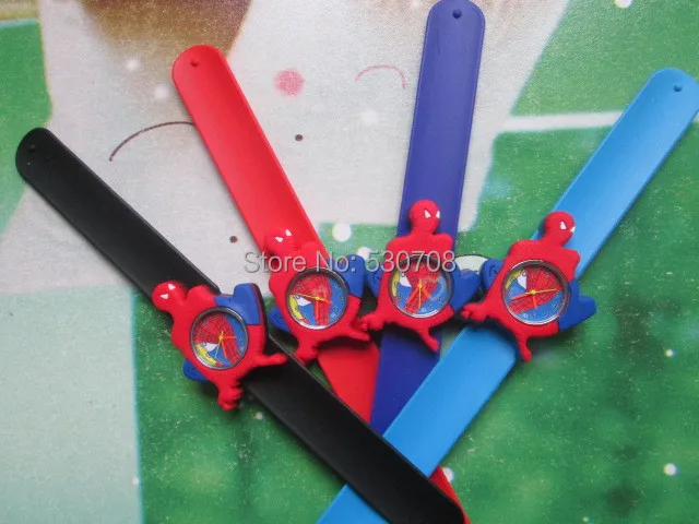 

Free Shipping! Cartoon spiderman slap watch Children Kids Girls Boys Students Quartz Wrist Watches.10pcs/lot