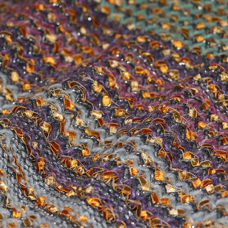 Фабрика в разноцветную полоску с высоким воротником вязаное платье для женщин Градиент рукав «фонарик» Яркий шелковый вязаное платье wq1670