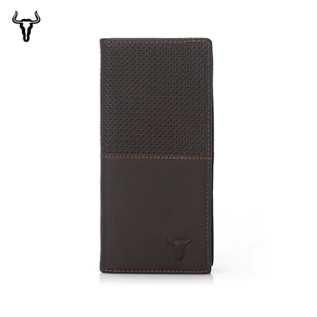 

Mingclan Luxury Brand Genuine Cowhide Leather Portomonee Vintage Walet Male Wallet Men Long Clutch with Coin Purse Pocket Rfid