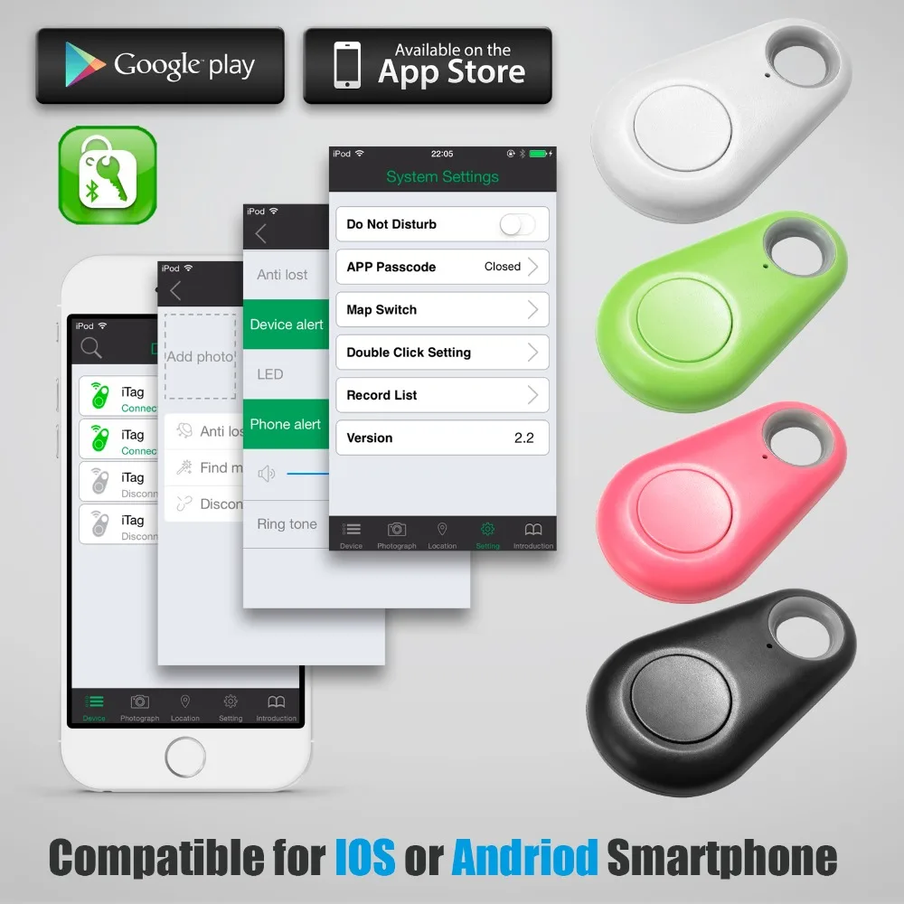 4pcs Anti lost Alarm Lost Smart Key Finder Locator Wireless Bluetooth
