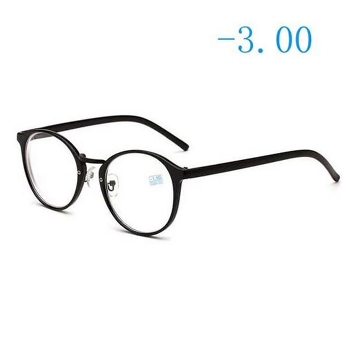 Готовые Очки для близорукости, для женщин и мужчин, ретро, прозрачные, зеркальные, Круглые, для студентов, близорукие очки-1-1,5-2-2,5-3-3,5-4,0 - Цвет оправы: Myopia 300