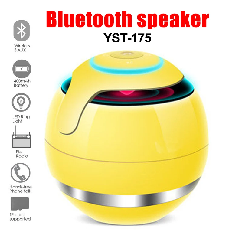 

Mini Stereo Wireless Bluetooth Speaker TF Card Portable LED Music Loudspeakers Speakers For iPhone Xiaomi PC with Mic