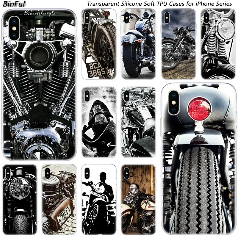 

Hot Vintage Motorcycle Soft Silicone Fashion Case for Apple iPhone 11 Pro XS MAX XR X 7 8 Plus 6 6s Plus 5 5C 5S SE TPU Cover